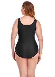 Plus Size Tank Leotard with Scoop Neck Bodysuit High Stretch Seamless Leotard For Swimming, Solid One-piece Smoothing Leotard, High Stretch Smoothing Leotard For Swimming, Smoothing One-piece Leotard, Stretch Nylon Leotard With Scoop Neck, High Stretch Sleeveless Unitard For Swimming, High Stretch Sleeveless Swimming Unitard, Second-skin Smoothing Leotard For Swimming, Stretch Scoop Neck Bodysuit For Swimming