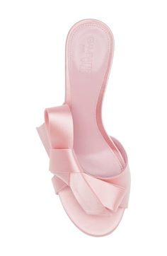 "Find GIAMBATTISTA VALLI Bow Satin Sandal on Editorialist. A canted heel and rounded toe set the silhouette on a chic trajectory for this satin sandal topped with a side-tied gift bow. 3\" (75mm) heel Textile upper/leather lining and sole Made in Italy Designer Shoes" Gift Bow, Gift Bows, Giambattista Valli, Fabric Gift Bags, Nordstrom Store, Fabric Gifts, Free Fabric, Print Gifts, Designer Shoes