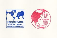 a stamp with an image of the world on it and another stamp that says dedicated