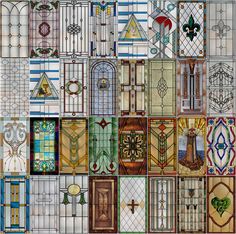 a collage of doors and windows with different designs on the front, back and sides