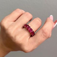 Luxury Red Half Eternity Ring, Favorite Mm, Monogram Neverfull, Louis Vuitton Neverfull Monogram, Neverfull Mm Monogram, Louis Vuitton Red, Louis Vuitton Pink, Ruby Emerald, Ruby Stone