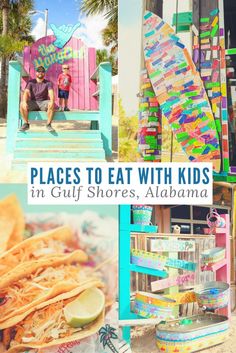 there are pictures of different places to eat with kids in gulf shores, alubama