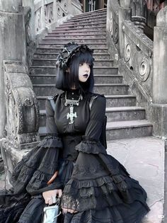 Goth Academia Fashion, J Goth, Kodona Fashion, Three Witches, Lolita Outfits, Gothic Clothing, Style Japonais, Gothic Outfits, Goth Outfits