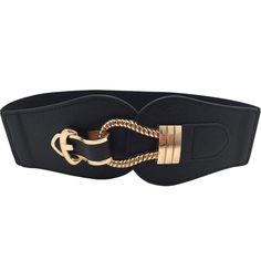 PRICES MAY VARY. **** MUST HAVE BELT IN THIS SEASON **** 【SOFT MATERIAL】High quality PU+Elastic Band (Polyester + Spandex)+ Alloy 【STRETCH SIZE】Width of belt is 3", tall enough to shape you an hourglass figure. Total belt length is all 42". Size available from 25 inch to 43 inch, 25" for XXS-S(25"-32"); 30" for S-L(30"-39"); 35"for M-XXL(35"-45"). More details please check our size chart in left picture or description. 【VINATGE DESIGN】Wide faux leather waspie with decorative front metal buckle a Belt For Dresses, Wide Belts, Role Play Costume, The Bund, Plus Size Belts, Steampunk Cosplay, Elegant Bags, Branded Belts, Stretch Band