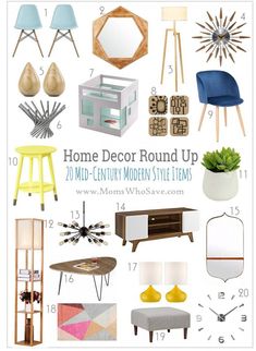 the mid century modern decor collage is featured in this post - it - up