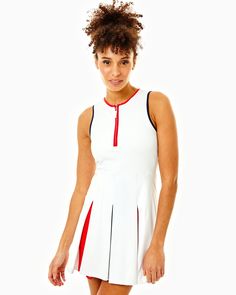 Liberty Dress – Addison Bay® Fitted White Tennis Dress With Contrast Trim, White Tennis Dress With Contrast Trim For Summer, Fitted Tennis Dress With Contrast Trim, Sporty Fitted Tennis Dress With Contrast Trim, Cecil And Lou, Pre Fall Collection, Sweatpants Shorts, Pop Of Color, Skirt Leggings