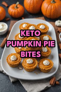 A photo of a  Keto Pumpkin Pie Bites which is a type of Keto Halloween Desserts Pumpkin Pie Bites, Keto Pumpkin Pie, Pie Bites