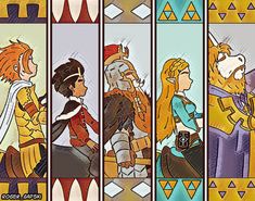 the legend of zelda and princess zelda's story strip art is in color