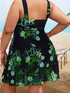 Details: Material: Polyester Fiber Plus Size Mesh Fabric Floral Print Bikini Style Bodysuit Plus Size Swimsuit, Style Bodysuit, Bodycon Tops, Y2k Dresses, Bikini Style, Green Swimsuit, Custom Size Dresses, Multi Dress, Plus Size Swimsuits