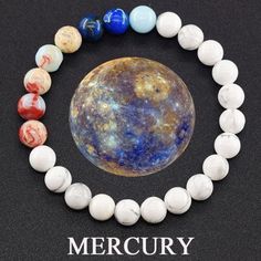 Celebrate your love with our Planet-Themed Couple Bracelets, designed to connect you and your partner with the energy of the universe. Each bracelet features 10mm matte stone beads that represent different planets and celestial bodies like the Sun, Earth, Venus, and more, symbolizing the unique bond you share. These stylish and meaningful bracelets are perfect for couples who want to wear matching jewelry that reflects their cosmic connection. Made with high-quality materials, they are comfortab Universe Energy, Venus Jupiter, Matching Couple Bracelets, Different Planets, Energy Bracelets, Matching Jewelry, Couple Bracelets, Mens Beaded Bracelets, Stone Beads