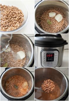 the process of making beans in an instant pot