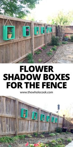 the flower shadow boxes for the fence are easy to make and look like they have been painted