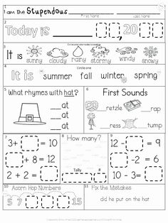 worksheet for beginning and ending the year with numbers 1 - 10 to 20