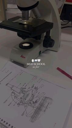 a microscope is sitting on top of a piece of paper