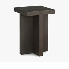 an end table with two square sections on the top and one section at the bottom