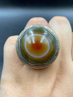 Old Afghani Handmade Silver Gold Plated Ring With Old Ancient Lucky Eye Beads Ring, Ethnic Jewelry Handmade Traditional Antique Silver Ring, Ancient Style Silver Ring For Gift, Afghani Jewelry Rings, Ancient Silver Collectible Jewelry, Handmade Antique Carnelian Rings, Agate Ring, Ring Photos, Gold Plated Rings, Size 10 Rings