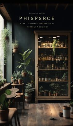 une image stylisée d'un magasin d'herboristerie Tea Store Design, Apothecary Design, Herbal Shop, Apothecary Decor, Flower Shop Decor, Tea Restaurant, Herbal Store, Flower Shop Design, Herb Shop