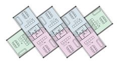 the floor plan for three story houses with multiple levels and different rooms on each level