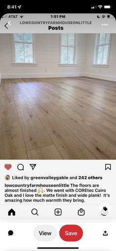 an empty room with white walls and wood flooring on the bottom right hand corner