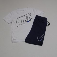 New With Tags, 2pc Nike Shirt And Shorts Set In A Size 7. Nike Sporty Short Sleeve Sets, Nike Casual Cotton Sets, Casual Nike Cotton Sets, Casual Cotton Nike Sets, Cotton Sports Sets In Short Style, Cotton Sports Set With Shorts, Casual Nike Sports Sets, White Sportswear Tops For Play, White Casual Sports Sets