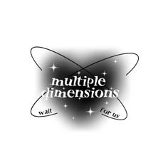 the logo for multiple dimensionss is shown in black and white with stars around it