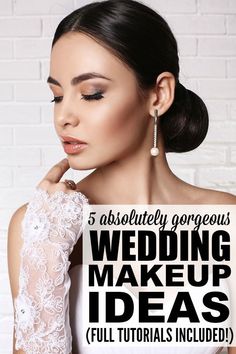 5 WEDDING MAKEUP TUTORIALS Perfect Wedding Makeup, Amazing Wedding Makeup, Diy Wedding Makeup, Wedding Makeup For Brunettes, Make Up Designs, Gorgeous Wedding Makeup, Wedding Makeup Tutorial, Wedding Makeup Ideas, Wedding Makeup For Brown Eyes