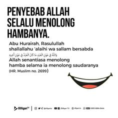 an advertisement with the words peyeba allaah selau menolong hambanya