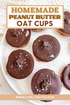 homemade peanut butter oat cups on a plate