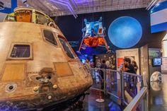 the space shuttle is on display at the museum