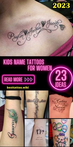 many different tattoos on the back of women's bodies