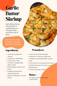 Garlic butter shrimp is a delectable dish featuring succulent shrimp sautéed in a rich blend of melted butter and minced garlic. Lemon Garlic Butter Shrimp, Sauteed Shrimp, Garlic Butter Shrimp, Shrimp Seasoning, Butter Shrimp, Garlic Butter Sauce, Garlic Shrimp, How To Cook Shrimp, How To Squeeze Lemons