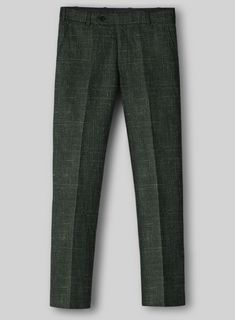 Looking for pants that will make you feel sharp, polished, and sophisticated, then you should go for our Italian Murano Bottle Green Wool Linen pants. Crafted from premium blend of wool, linen and silk, the texture on the green hue make the pants especially versatile as well as will raise your interest level.   Look features cross pocket, flat front and two welted back pockets on trousers.  You can change the look during customization if required.   Lining: Viscose; Dry Clean. Tailored Green Dress Pants With Pockets, Tailored Green Dress Pants With Welt Pockets, Green Tailored Dress Pants With Welt Pockets, Green Dress Pants With Welt Pockets For Business Casual, Tailored Green Pants For Business Casual, Classic Green Bottoms With Welt Pockets, Green Tailored Pants For Business Casual, Classic Green Dress Pants For Business Casual, Green Straight Pants With Welt Pockets