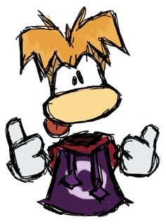 a drawing of a cartoon character giving the thumbs up