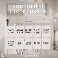 the minimalist cas organizer is displayed in this image