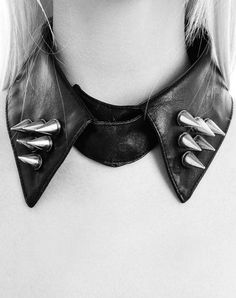 Spiked collar Studded Collar, Detachable Collar, Rocker Chic, Leather Collar, Punk Fashion, Diy Fashion, Look Fashion