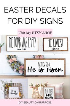 easter signs with text overlay that says, easter specials for diy signs wish my etsy shop the tomb was entry fee