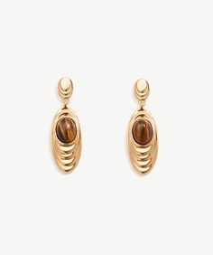 Tiger Eye Drop Earrings Eye Drop, Luxury Earrings, Classy Jewelry, Jewelry Essentials, Solid Gold Jewelry, Big Earrings, Contemporary Jewellery, Tiger's Eye