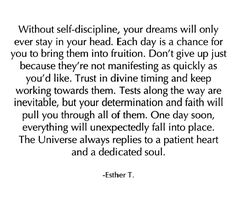 an image with the words,'without self - discipline, your dreams will only ever stay