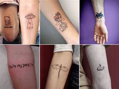 four different tattoos that say you're my person