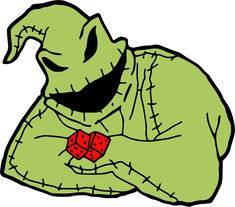 an image of a green monster with a red bow tie on his chest and arms crossed