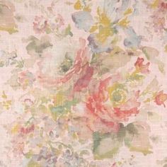 an old flowered fabric with many different colors