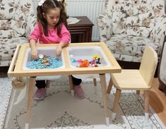 Activity Table With 6 Flisat Inserts, Kids Sensory Bin, Gift For Toddler, Wooden Chairs Smart, Picture Paper Holder, Montessori Playroom Toy Gift For Kids, Gift For Toddler, Gift For Birthday Thanks to our Sensory Boxes, your child/children will develop while playing sensory or water games for hours. The most important period of life is not university studies, but the period from birth to age 6. Not only intelligence, but all possible human abilities are formed during this period. At no age does Sand And Water Table Activity, Water And Sand Table, Ikea Bins, Playroom Chairs, Trofast Ikea, Sensory Games, Sensory Wall, Ikea Trofast, Montessori Playroom