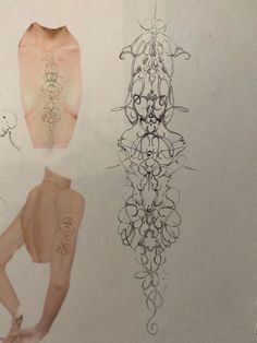 two drawings of different shapes and sizes of clothing, one in the shape of a woman's body