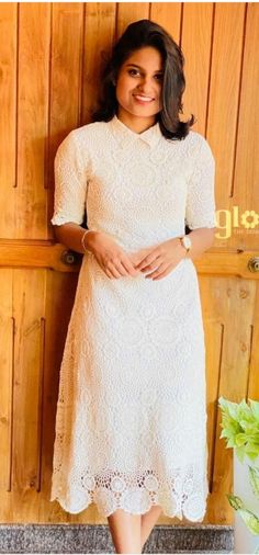 Frock Blouse Design, Hakoba Anarkali Designs, Christmas Gowns For Women, Christmas Churidar Designs, Cotton Hakoba Dresses, Save The Date Dress Ideas Kerala Modern, Hakoba Top Designs, Net Neck Design, White Net Kurti Designs