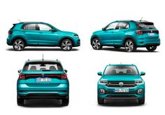 four different views of the volkswagen suv