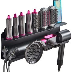 PRICES MAY VARY. 2-in-1 Multifunctional Holder for Dyson Airwrap Styler and for Dyson Supersonic Hair Dryer. Look great and make the products always conveniently but neatly accessible.（For sale is holder only, the hair dryer and curler devices are not included） Enough Spots for storing all the attachments, including 1 wand, 4 Barrels, 3 Brushes, 1 hair dryer, 1 smoothing nozzle, 1 styling concentrator, 1 diffuser and plugs.Size:53 * 8 * 18cm,weight:2550g. Size perfectly match so it will tightly Hair Dryer Organizer, Curling Iron Holder, Supersonic Hair Dryer, Hair Dryer Stand, Dryer Stand, Dyson Hair Dryer, Dyson Supersonic, Best Hair Dryer, Dyson Airwrap