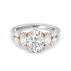 https://embed.imajize.com/4178516 Diamond Trellis, Side Stone Engagement Ring, Gorgeous Engagement Ring, Diamond Settings, Ring Size Guide, Halo Engagement Ring, White Rose Gold, The Bridge, Conflict Free Diamonds