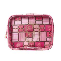 PRICES MAY VARY. GLINDA DOUBLE-ZIP ORGANIZER BAG: Travel-ready bag with 2 zippered compartments and plenty of room for your necessities WICKED DESIGN: Vibrant pink geometric pattern with gold Glinda “G” emblem EASY TO CLEAN: Wipe-clean interior lining GLAM ACCENTS: Gold-tone hardware with a pink fabric tassel zipper puller and a gold-tone metal WICKED “W” zipper puller Wicked Glinda, Travel Makeup Bag, Organization Gifts, Makeup Organizer, Makeup Bags Travel, Travel Makeup, Makeup Essentials, Toiletry Bags, Pink Fabric