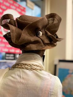 Zulu Hat, African Hat, African Head Dress, Short Brim Hat, African Hats, Brown Hat, Bride Hat, Tea Party Hats, Elegant Hats