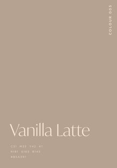 the cover of vanilla latte, which is written in white on a beige background